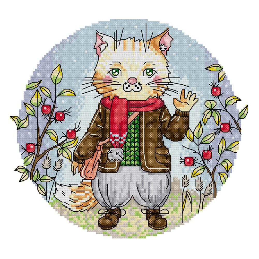 

Mr. Kitten - 14CT Stamped Cross Stitch - 27*23cm, 501 Original