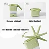 Foldable Electric Kettle for Travel - 500ML Electric Silicone Water Boiler, Collapsible Heater Kettle with Stainless Steel Bottom and Keep Warm, Folding Electric Kettle for Indoor, Outdoor, 600W