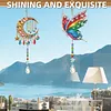 2pcs Butterfly and Moon DIY Acrylic Diamond Painting Wind Chime for Adult 5D Diamond Painting Suncatcher with Crystal Pendant Double Sided Hanging Diamonds Art Paint Ornament Gift for Home