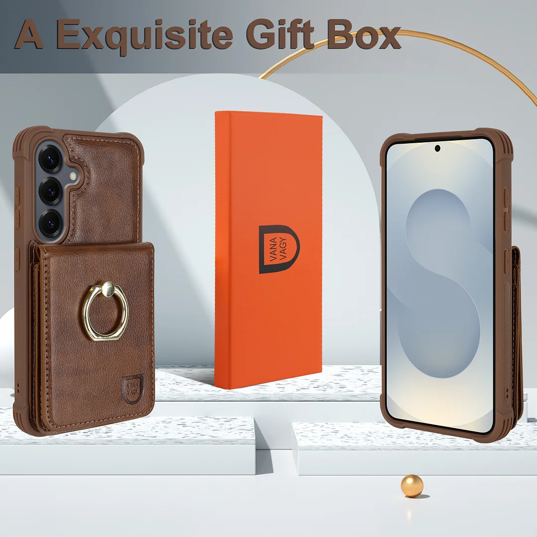 VANAVAGY Wallet Case Compatible for Galaxy S25 5G with Credit Card Holder and Coin Pocket