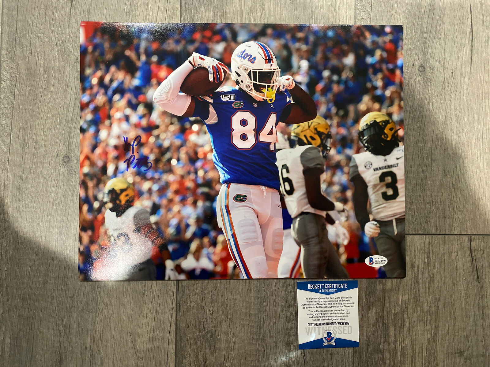 KYLE PITTS FLORIDA GATORS SIGNED 11x14 Photo Poster painting Beckett WITNESS NFL Draft