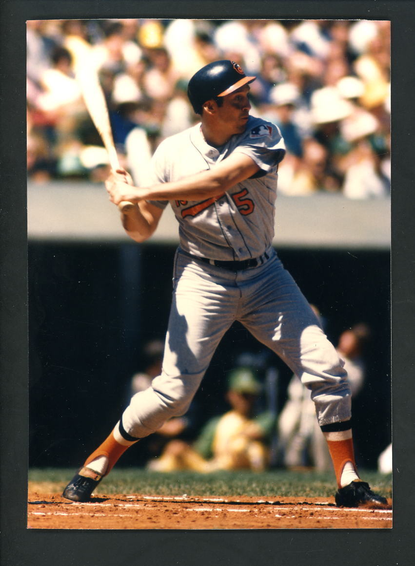 Brooks Robinson Press Original COLOR Photo Poster painting 5 x 7 Baltimore Orioles batting