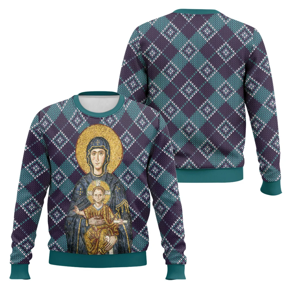 Maria And Jesus In Ugly Orthodox Christmas Sweaters