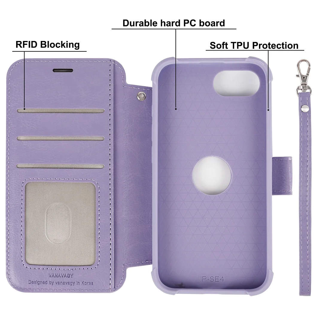 VANAVAGY Compatible for iPhone 16e Wallet Case for Magsafe Wireless Charging