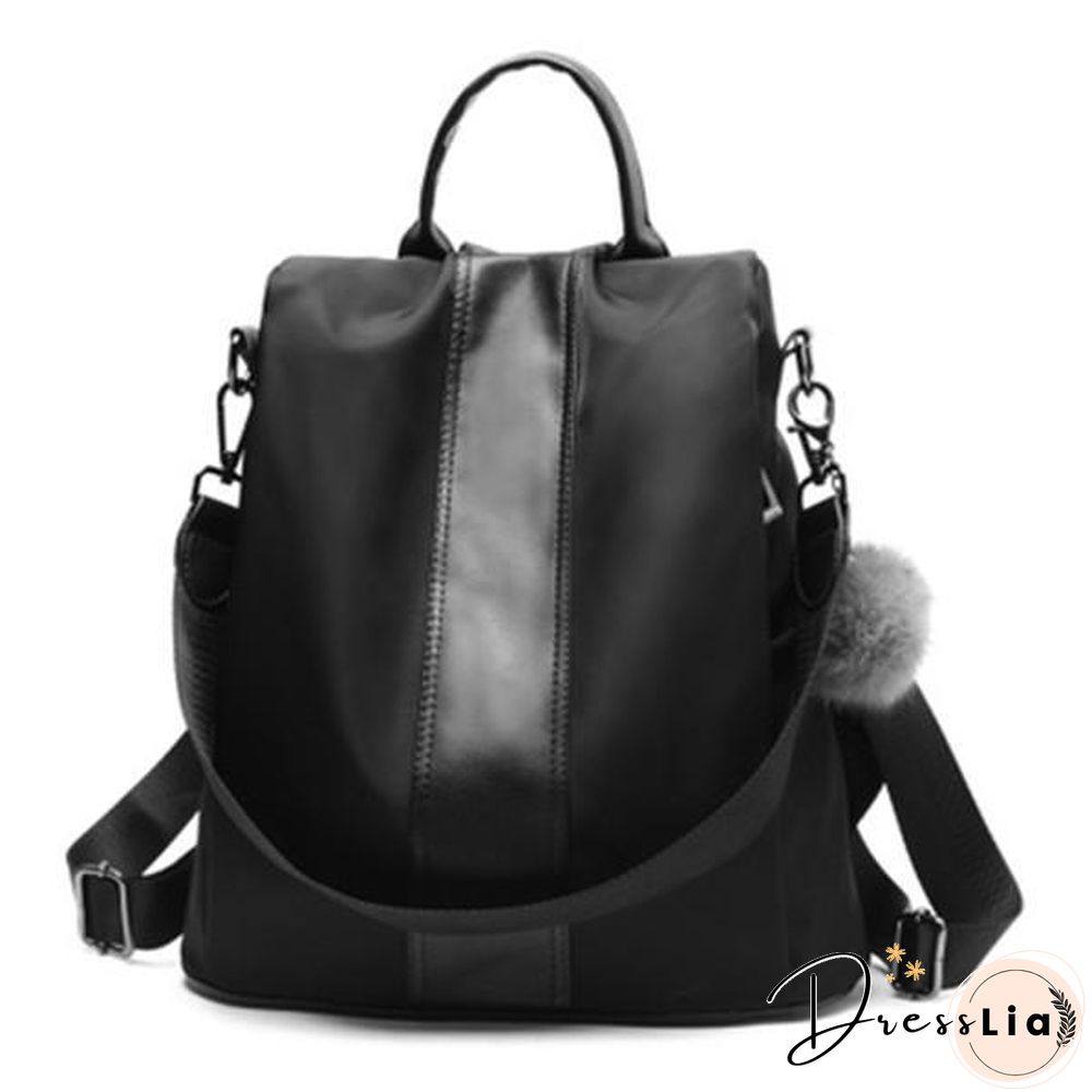 Anti-Thief Women Backpack Large Capacity Hair Ball Travel Bag