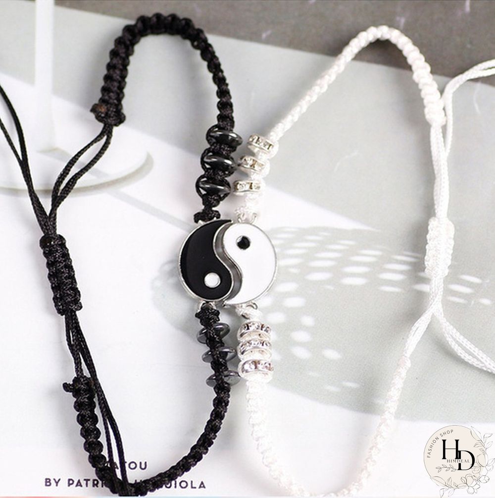 YinYang Adjustable Couple Bracelets Luck Bracelets Friendships Lovers Girlfriend Valentines Gift