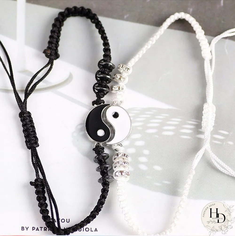 YinYang Adjustable Couple Bracelets Luck Bracelets Friendships Lovers Girlfriend Valentines Gift