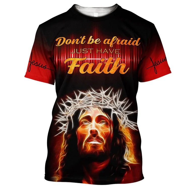 Cross Jesus Christ 3D Print Men's Short-sleeved T-shirts at Hiphopee