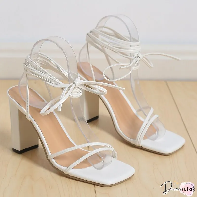 Women Sandals Pointed Toe Crystal Transparent Female Pumps Thin High Heel Slip-On Solid Sexy Ladies Summer Shoes Fashion New