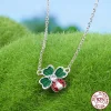 Four-leaf Clover Ladybug Necklace 925 Sterling Silver 