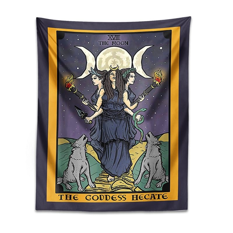Tarot moon Tapestry Wall Hanging Mandala the goddess hecate Hippie Astrology Divination Witchcraft Background Wall Decoration