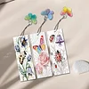 3Pcs DIY Pearl Painting Flowers Insects Bookmark with Butterfly Pendant Home Office Supplies Gift for Book Lovers