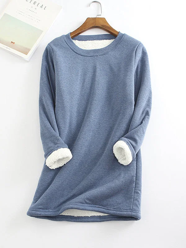 Solid Color Plush Thermal Sweatshirt (Fabric Upgrade)