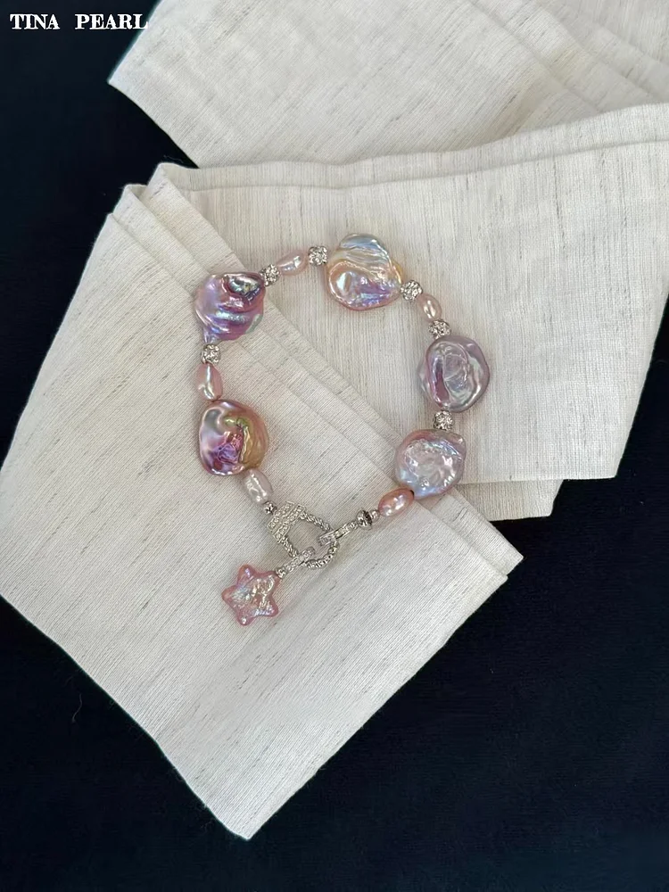 2026 TINA Jewelry Freshwater pearl Baroque petal dazzling bracelet