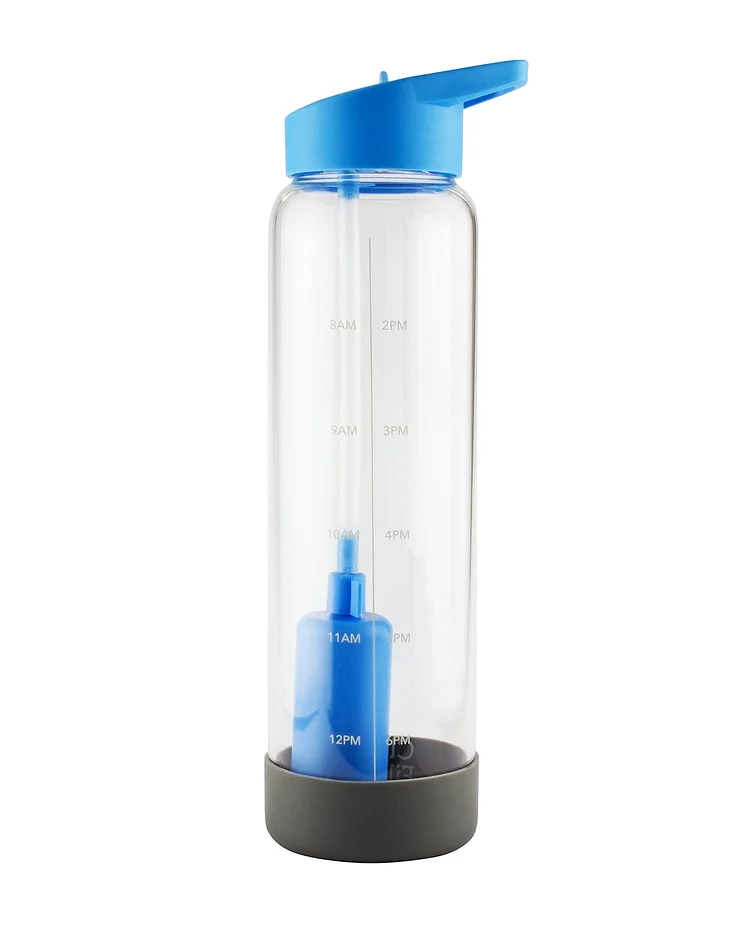 32oz Glass Filtered Motivational Water Bottle With Time Markings