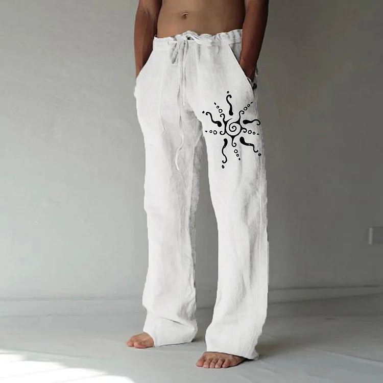 Ethnic Sun Graphic Printed Casual Pants