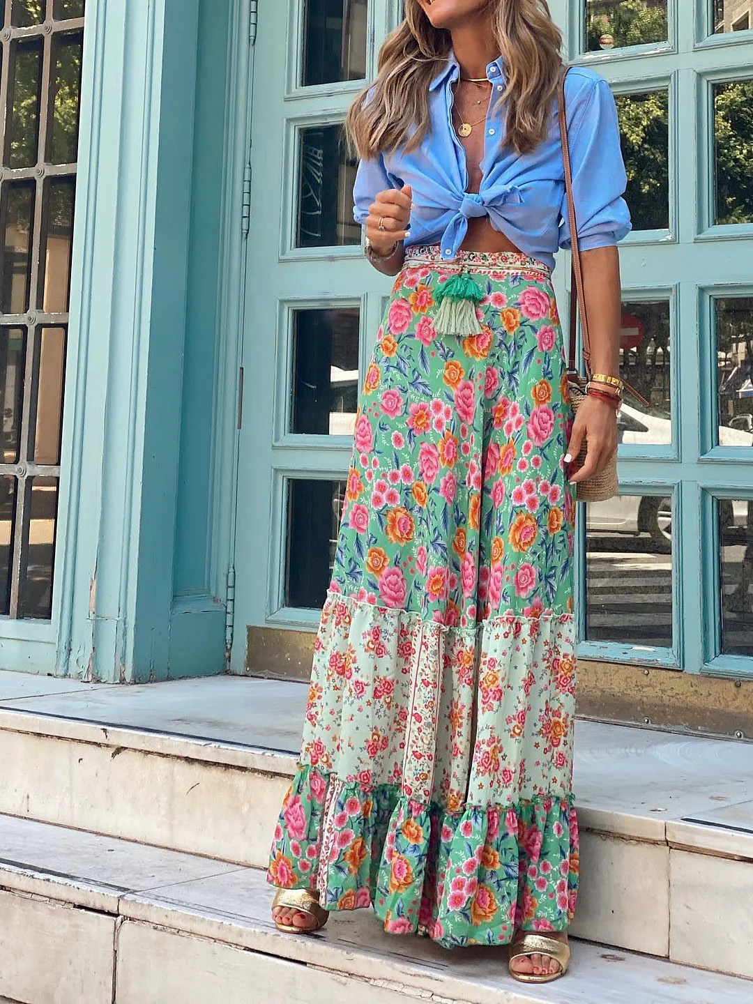 Women's Graphic Printed Bohemia Maxi Dress