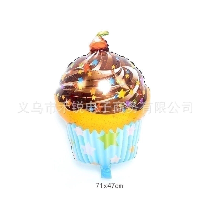 2 Pieces Birthday Cake Aluminum Film Party Balloon
