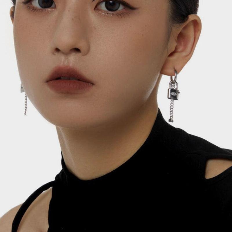 Removable Lock Chain Earrings