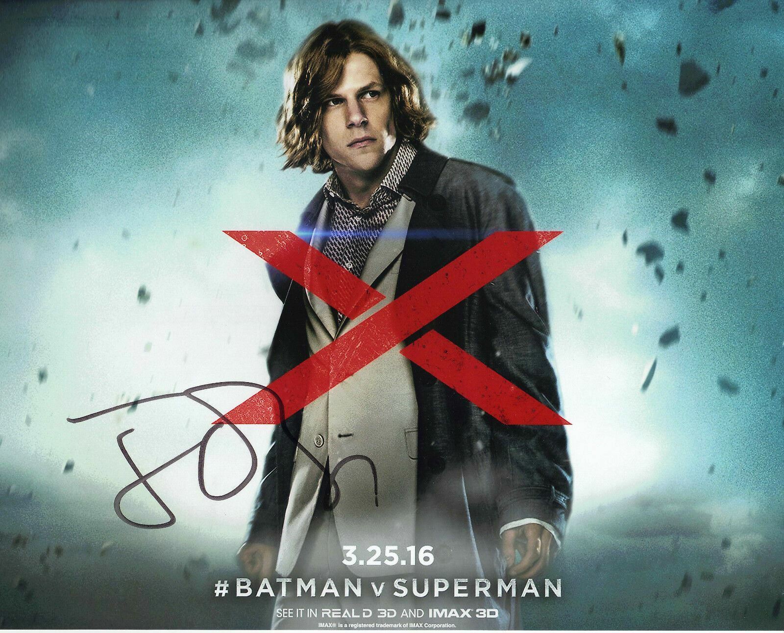 Jesse Eisenberg SIGNED 10X8 Photo Poster painting Batman v Superman AFTAL COA (5159)