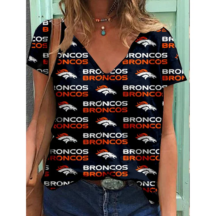 Denver Broncos Lightweight Short Sleeve V-Neck T-Shirt