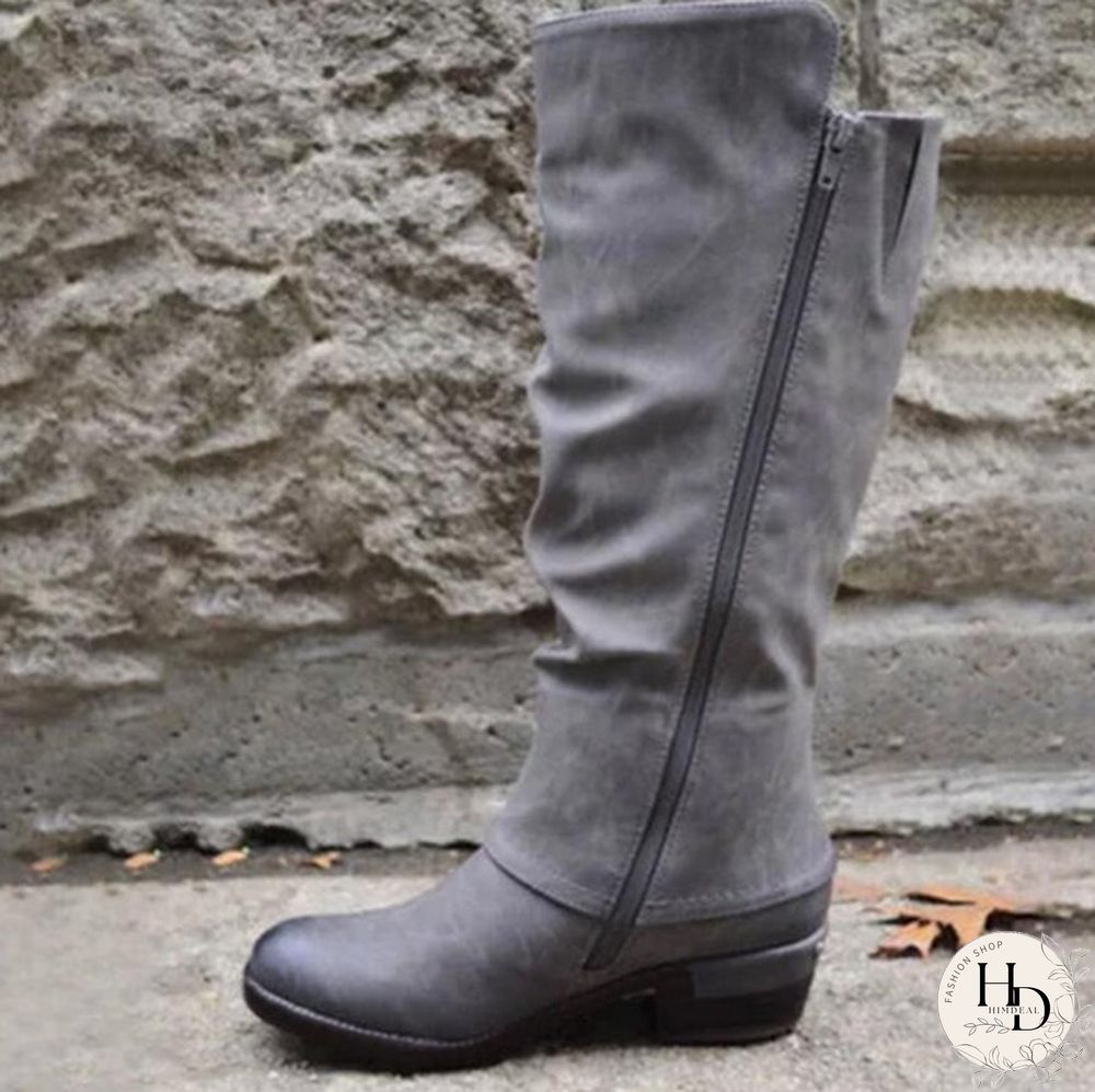 Winter Women's Fashion Causal Knee High Boots Ladies Leather Long Boots Plus Size 35-43