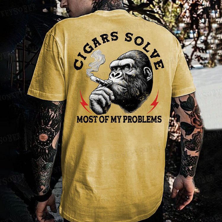 Cigars Solve Most Of My Problems Monkey T-shirt