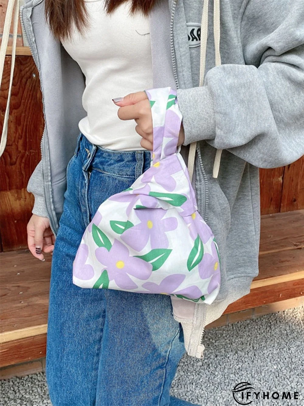 Spring Summer Artistic Colorful Floral Graphics Cotton Clutch | IFYHOME