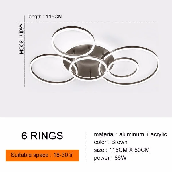 Modern Ceiling Lights For Living Room Circle Gold Brown LED Plafon ...