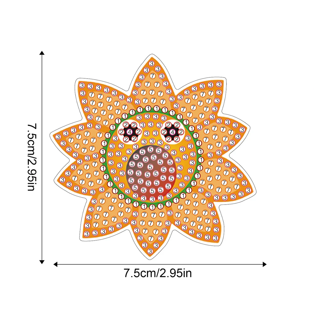 8Pcs DIY Summer Flowers Special Shape Diamond Painting Fridge Magnet for Home Decor