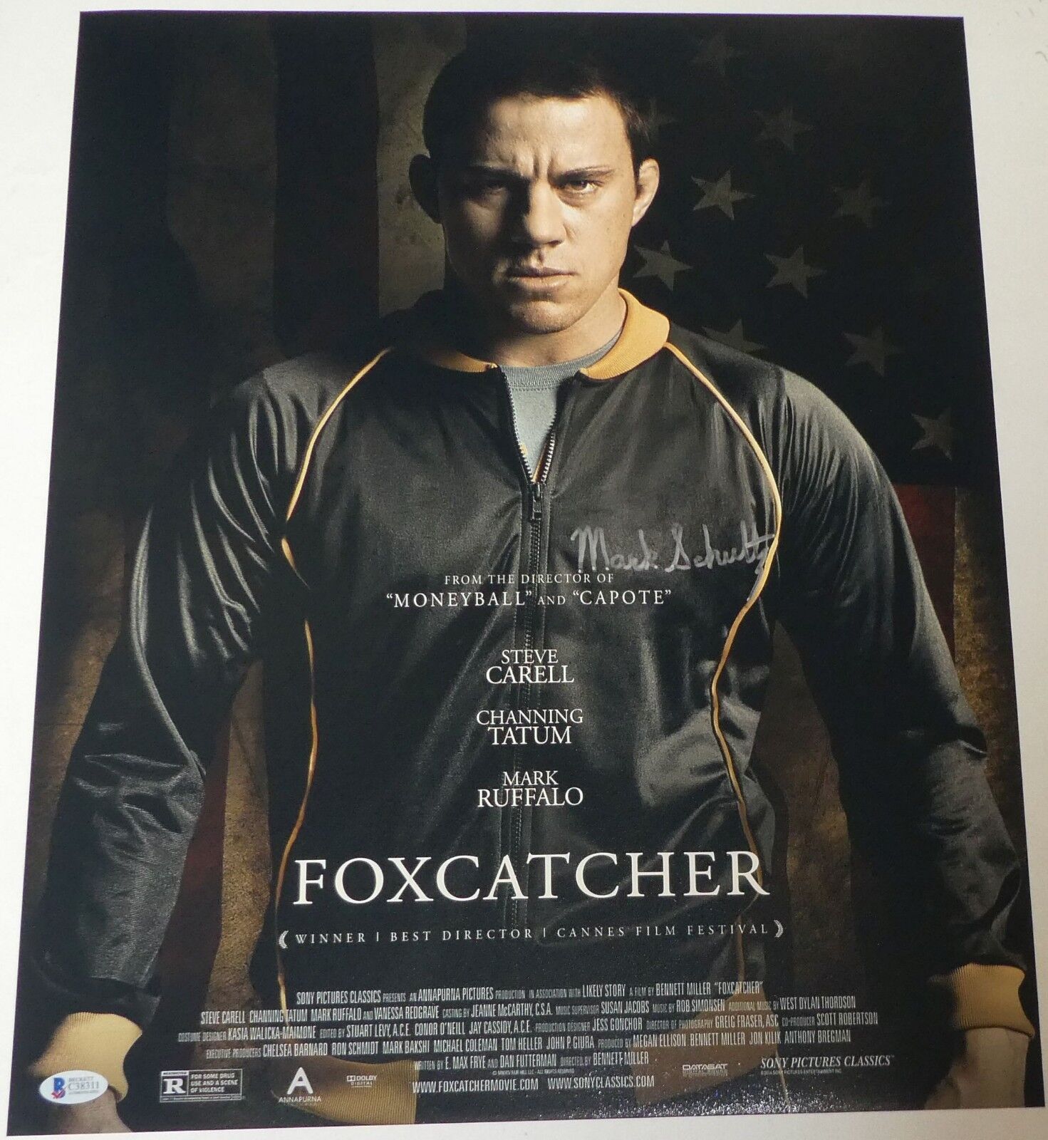 Mark Schultz Signed 16x20 Photo Poster painting BAS COA Foxcatcher Wrestling Movie Poster Auto'd