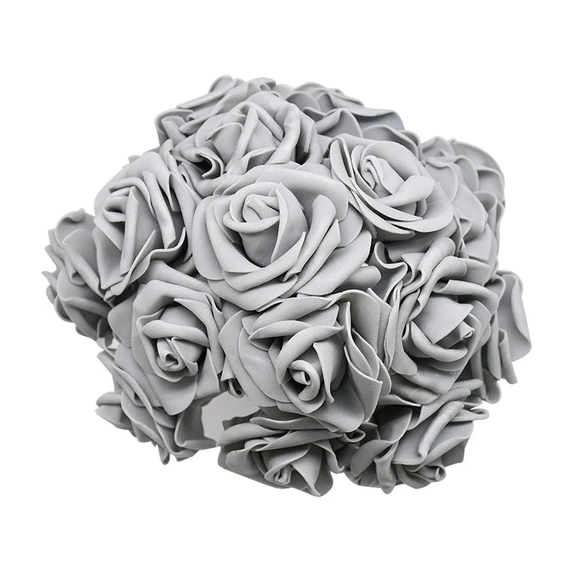 24Pcs/lot Artificial Rose Bouquet Decorative Foam Rose Flowers Bride Bouquets for Wedding Home Party Decoration Wedding Supplies