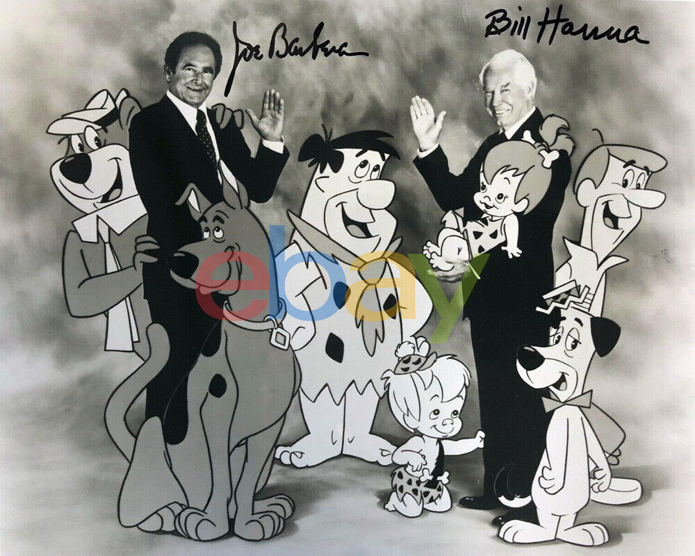 BILL HANNA AND JOE BARBERA SIGNED 8X10 Photo Poster painting! FLINTSTONES & JETSONS reprint