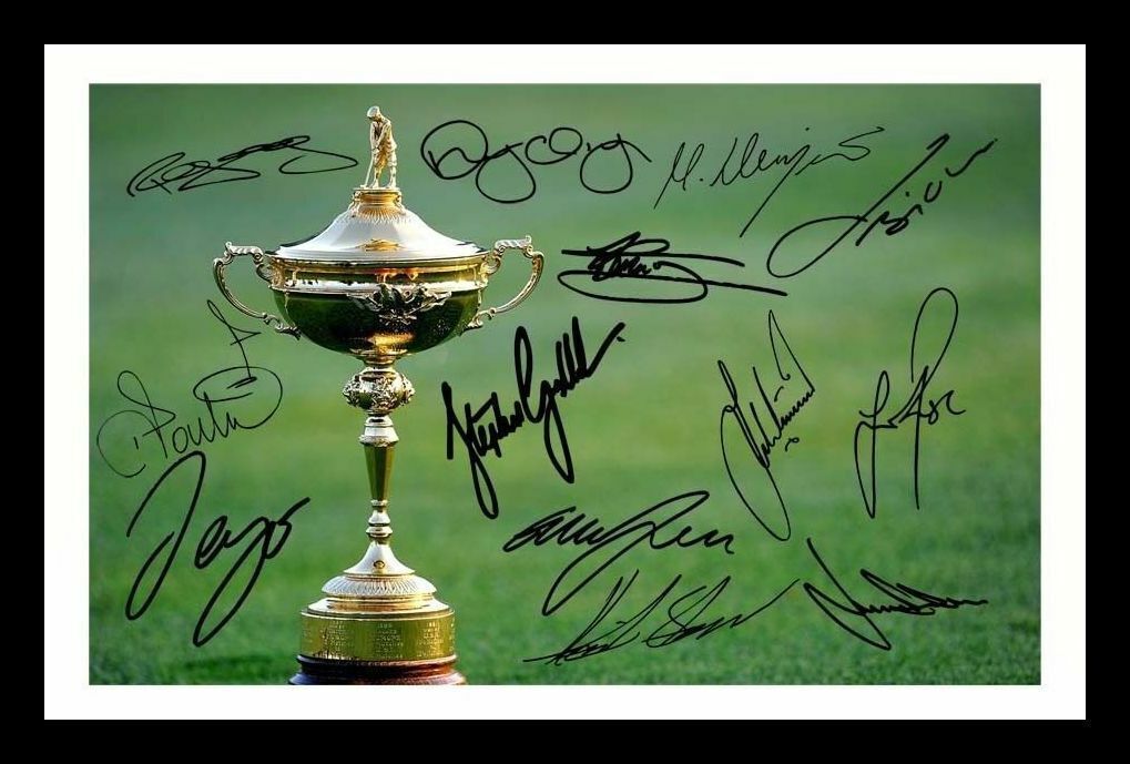 Europe 2014 Ryder Cup Team Autograph Signed & Framed Photo Poster painting 2