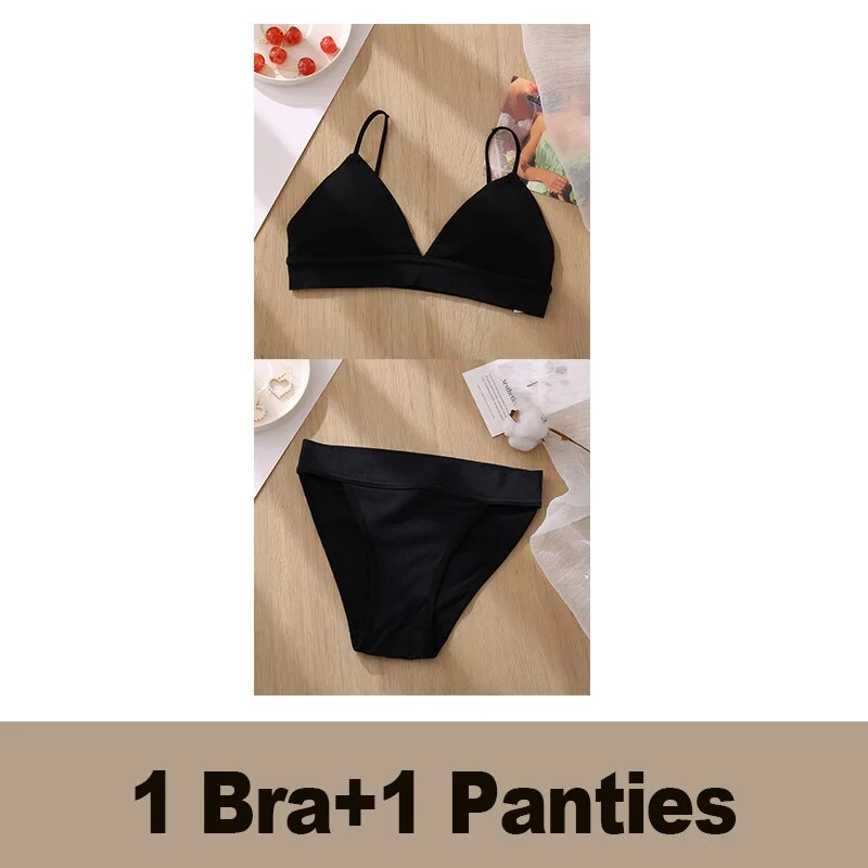 Bra Set Women's Underwear Push Up Bras Sexy Bralette Seamless Brassiere Gather Padded Female Wirefree Intimates Lingerie 2/3PCS