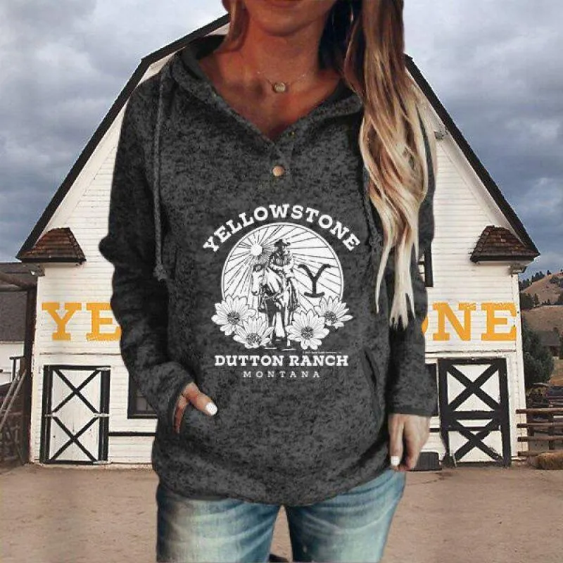 Printed Leisure Long Sleeve Hoodie