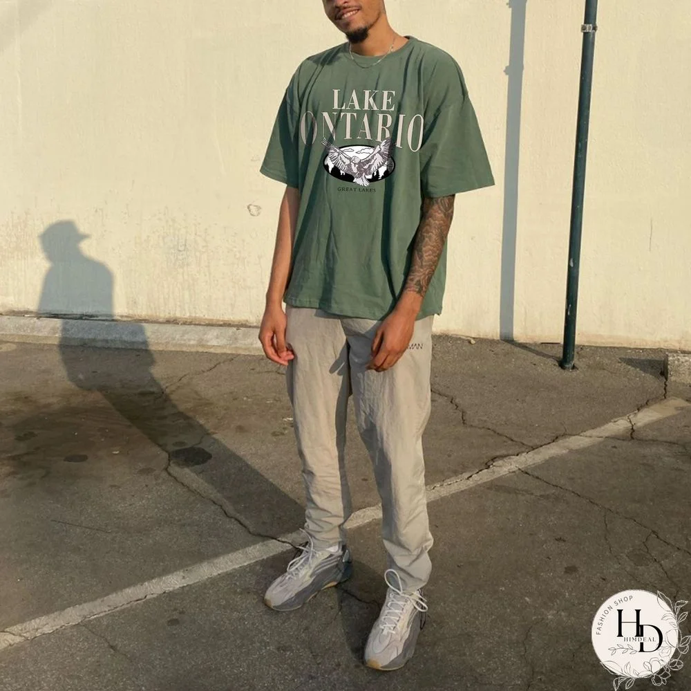 Retro Oversized Ontario Lake Men's T-Shirt