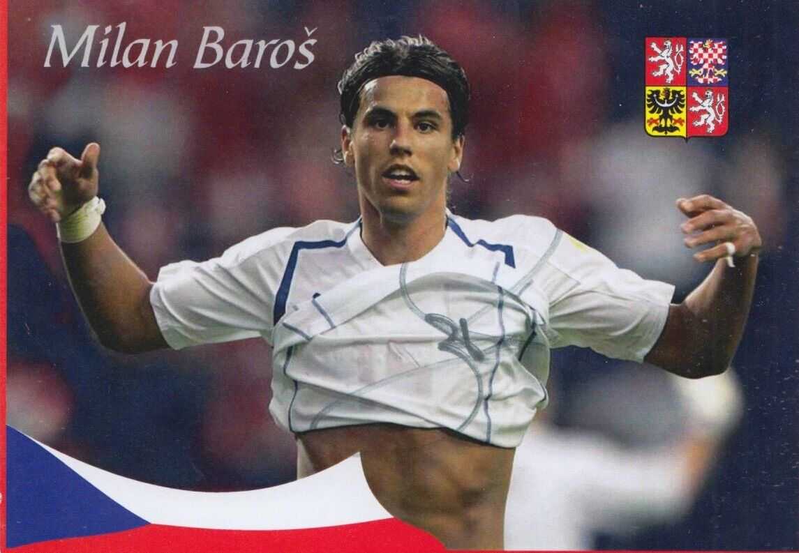 MILAN BAROS HAND SIGNED 6X4 Photo Poster painting CZECH REPUBLIC FOOTBALL AUTOGRAPH