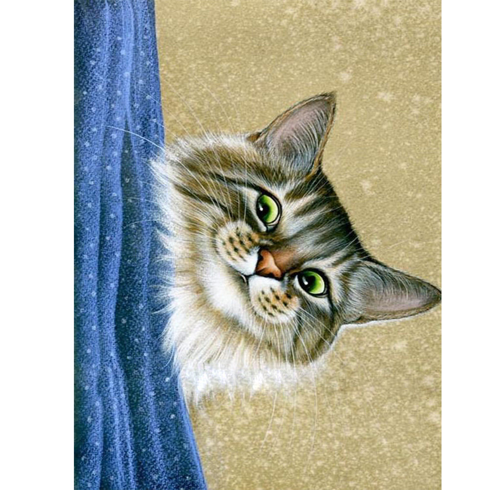 

30*40CM - Round Drill Diamond Painting - Cat, 501 Original