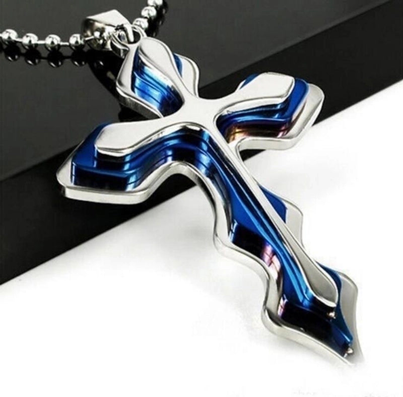 Hip-hop Retro Cross Metal Plating Gold Plated Men’s Pendant Necklace