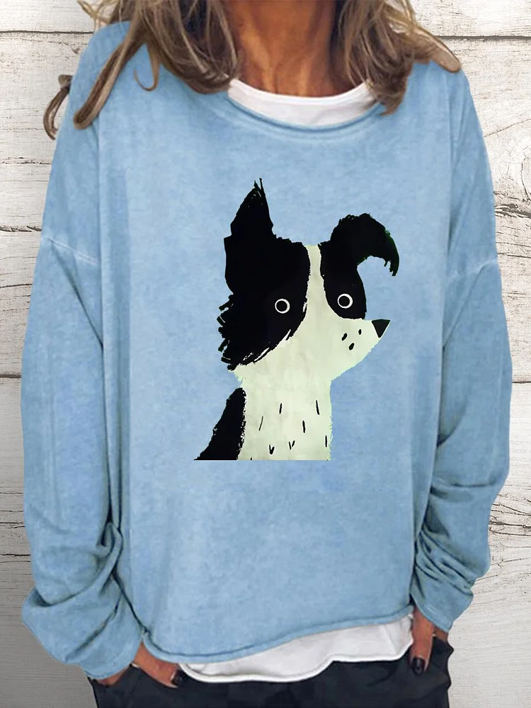 Cute funny dog Women Loose Sweatshirt-0024218