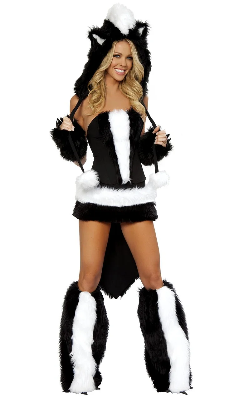 Womens Sexy Flower Skunk Halloween Costume-elleschic