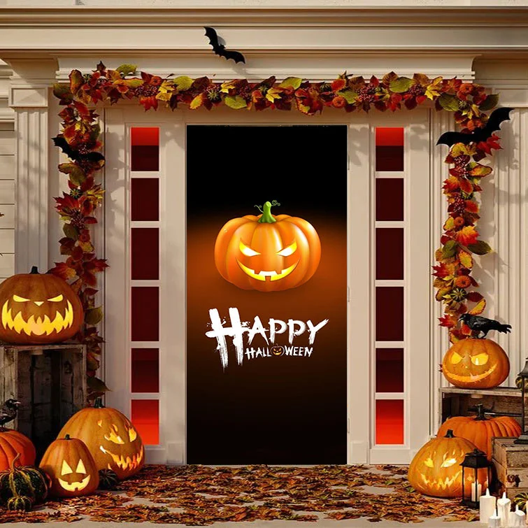 Happy Halloween Jack Lantern Door Set