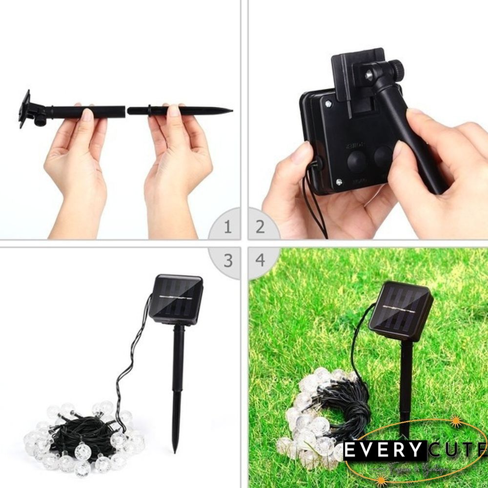 Solar String Lights Garden Outdoor String Lights Waterproof Crystal Ball Fairy Lights, Decoration Lighting for Home,Garden,Patio,Yard, Halloween,Christmas