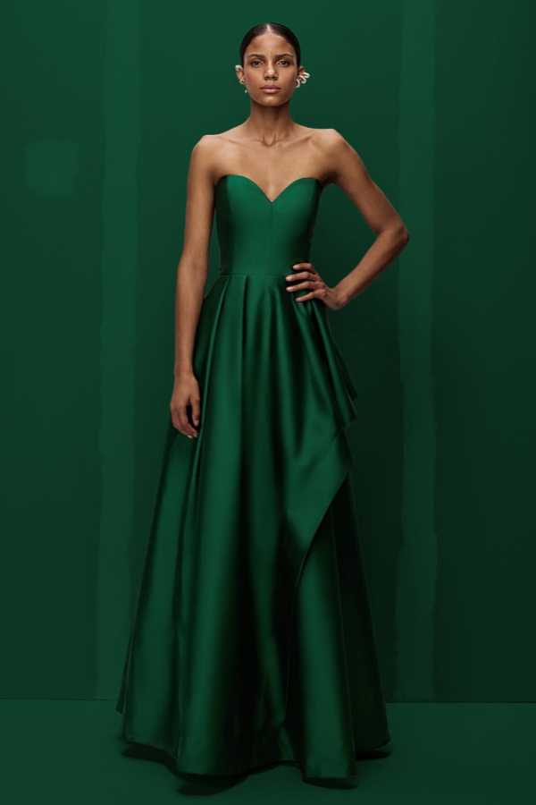 Dark Green Sweetheart A-Line Elegant Strapless Prom Dress ZT0791