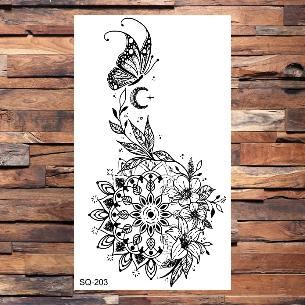 Angel Wing Temporary Tattoos For Women Adults Realistic Butterfly Dandelion Feather Smiley Face Fake Tattoo Sticker Body Tatoos