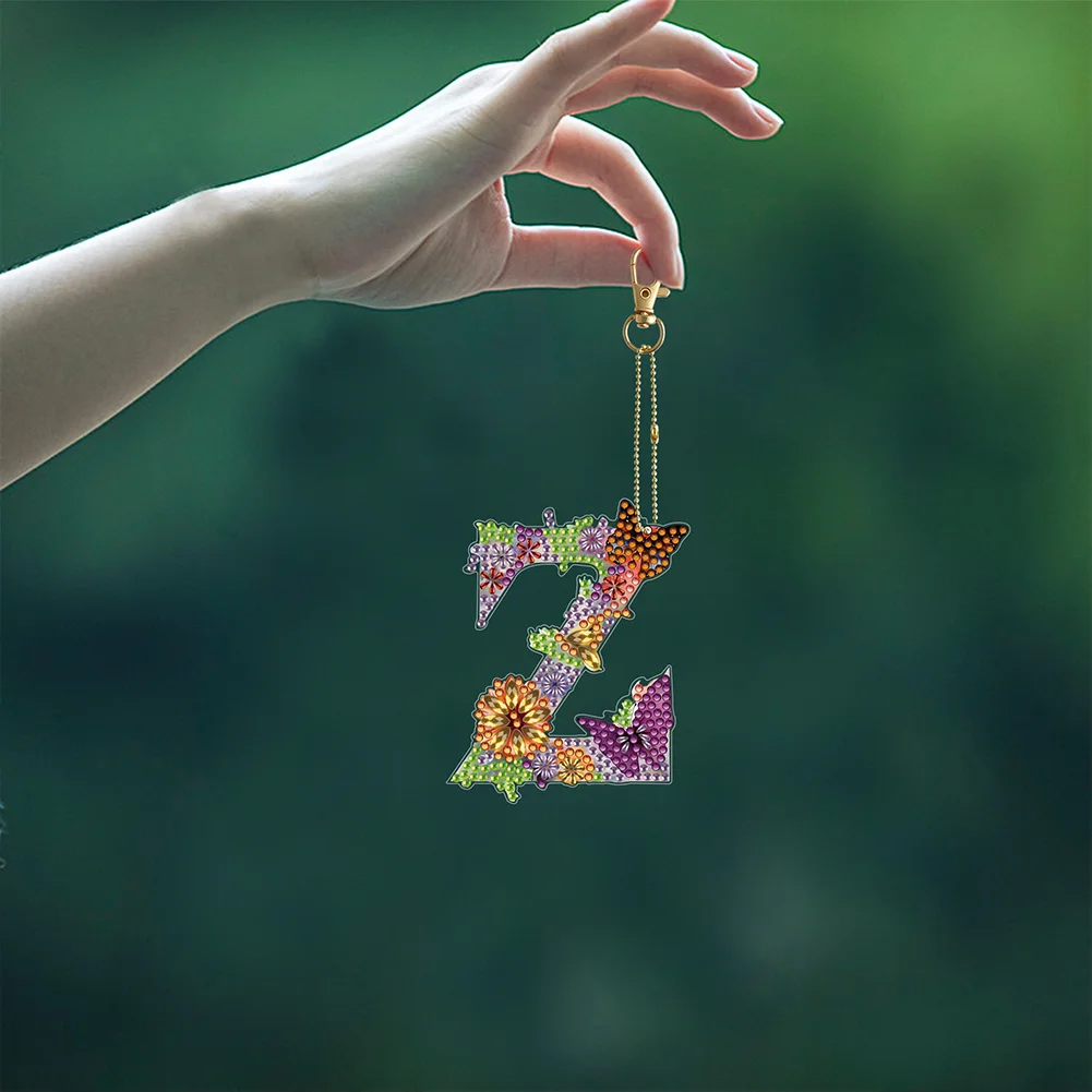 DIY Diamond Art Key Rings Special Shaped Keychain Supplies Lettter Gift for Kids