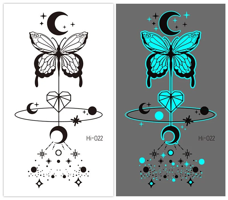 Sdrawing Tattoo Stickers Temporary Moon Star Diamond Planet Festival Carnival Party Glowing Cool Face Tatoo for Men Women
