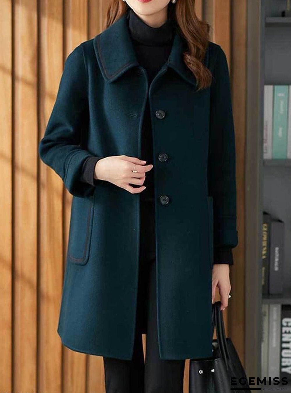 Fall/Winter Fashion Solid Color Woolen Coat | EGEMISS