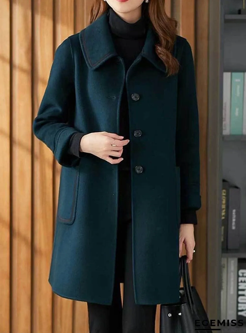 Fall/Winter Fashion Solid Color Woolen Coat | EGEMISS
